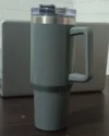 40 oz Stainless Steel Insulated Tumbler 1200Ml with Lid & Straw grey