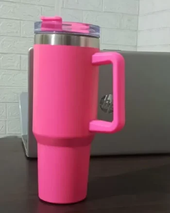 40 oz Stainless Steel Insulated Tumbler 1200Ml with Lid & Straw hotpink