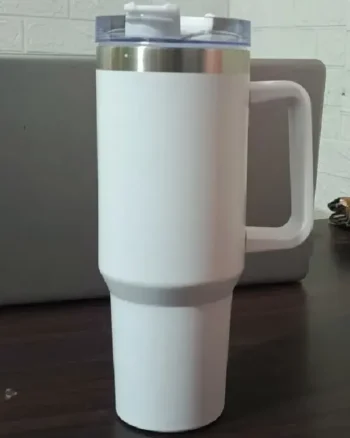 40 oz Stainless Steel Insulated Tumbler 1200Ml with Lid & Straw white
